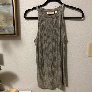Gold Metallic Halter Top from Anthropologie